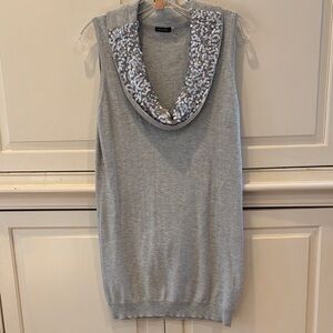 Magaschoni Sleeveless Sequined Cowl Neck Sweater EUC